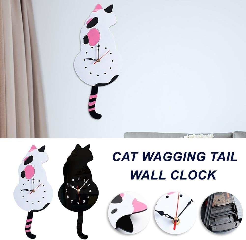 Creative Cute Cat Clock With A Movable Tail