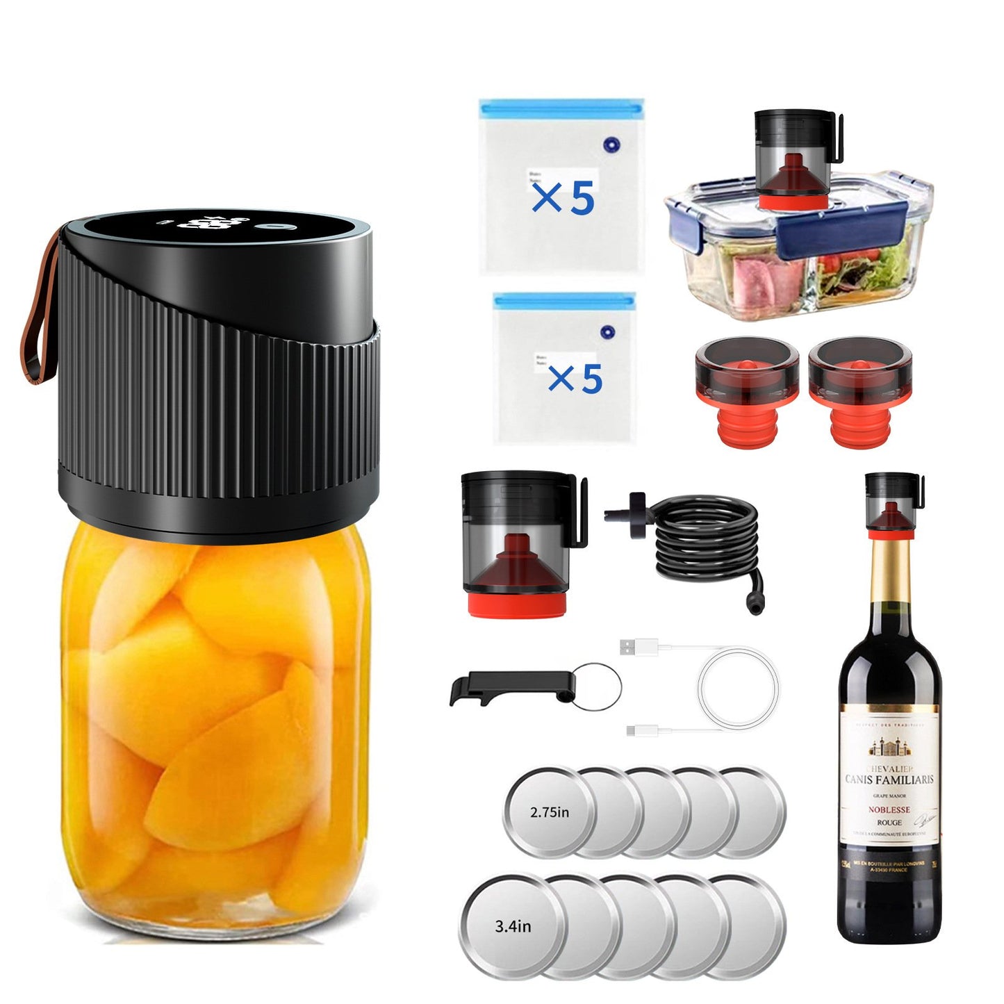 Exclusive Offer✨Suitable for Wide Mouth or Regular Mouth Mason Jars Storage Bottles & Jars s-Preserving Containers -Jar Sealers