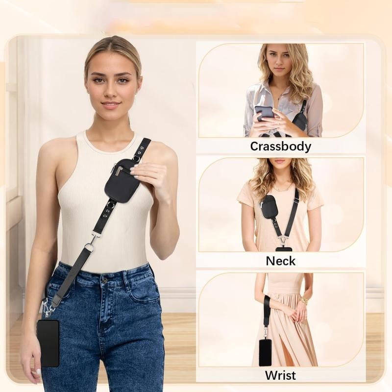 Adjustable Phone Lanyard Crossbody Strap with Wallet