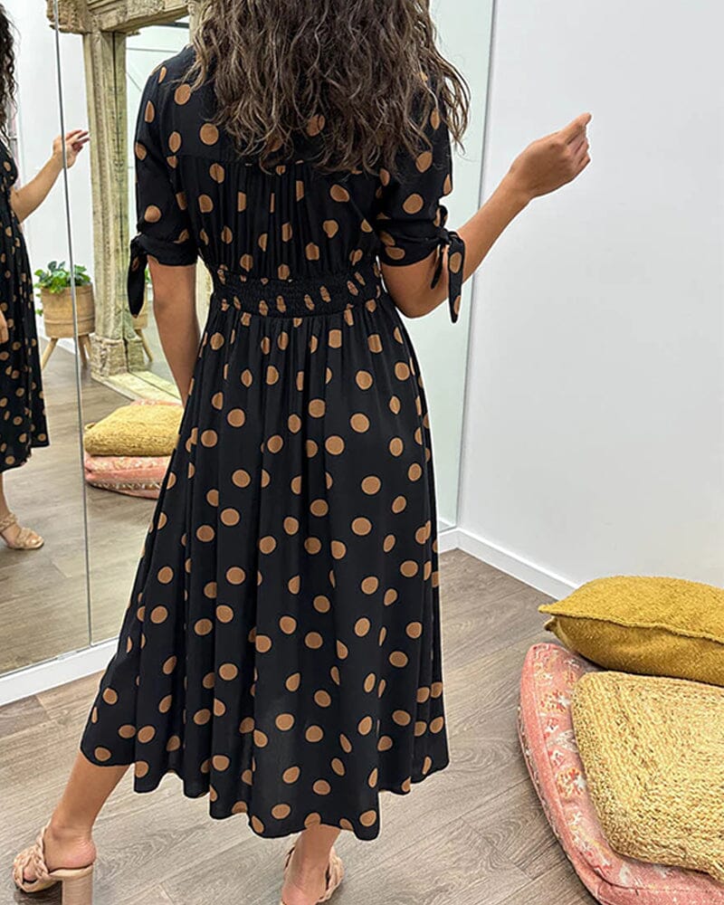 š„š·Last Day Promotion 48% OFF - šDeep V-neck polka-dot dress-unitmotorā¢