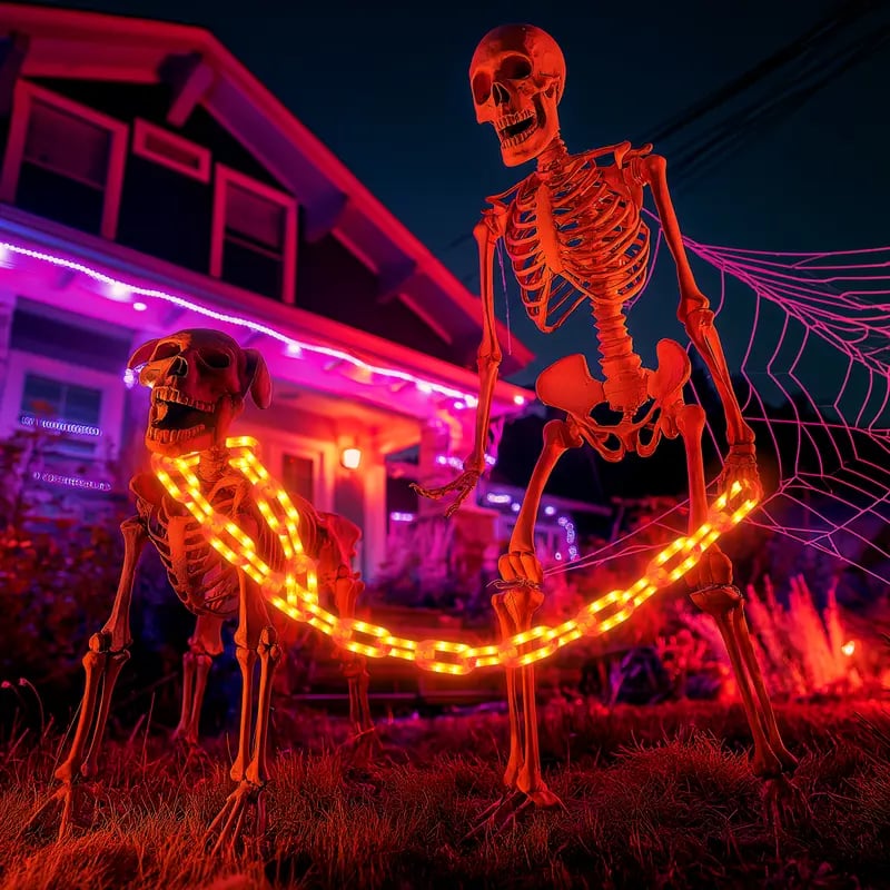 💥ON SALE💥Halloween Chain-Link String Lights, Waterproof✨🕯️