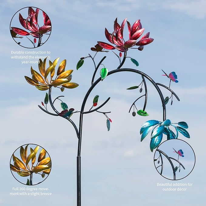 🔥Last Day 70% OFF -Beautiful Summer Multi Colored Flowers Wind Spinner-unitmotor™