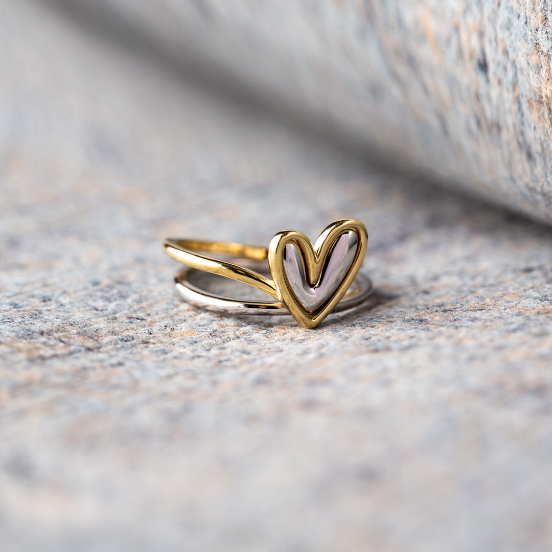 Self Love Layered Heart Ring-unitmotor™