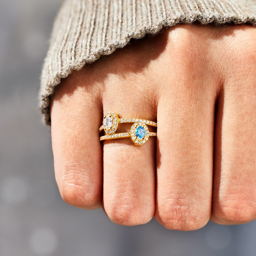 Two Birthstones Double Band Ring-unitmotor™