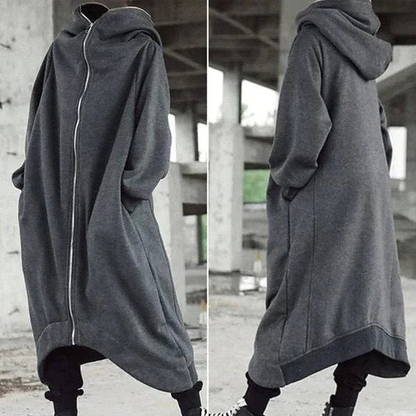 Unisex Long Sleeve Hooded Long Coat-unitmotor™