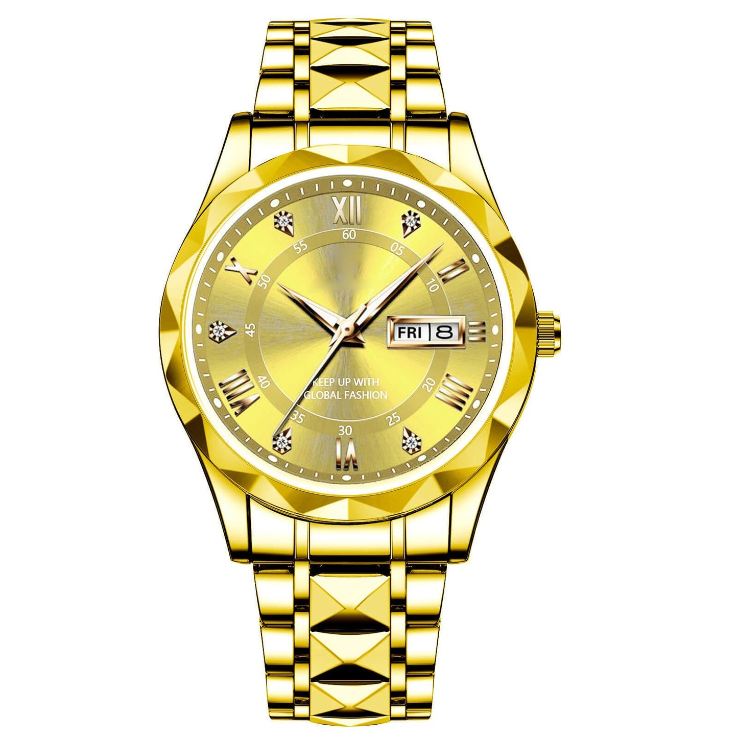 Waterproof Luminous Stainless Steel Two-tone Quartz Men's Watch-unitmotor™