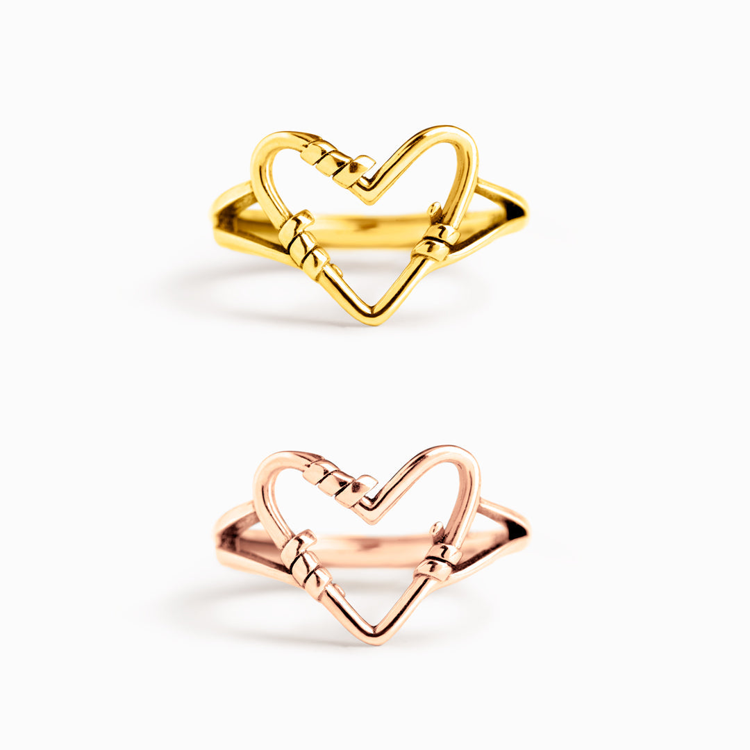 Sterling Silver Heart Wire Ring-unitmotor™