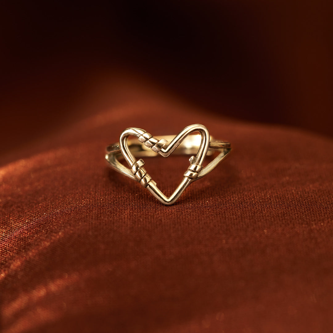 Sterling Silver Heart Wire Ring-unitmotor™