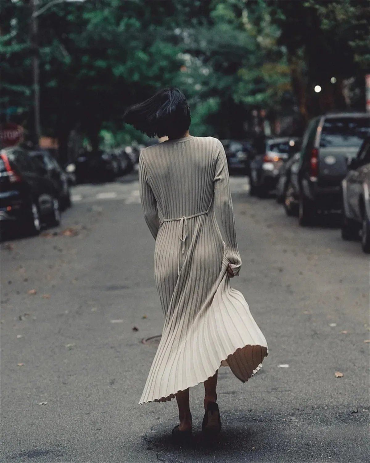 2023 Fall New Sleeved Knit Midi Dress(Buy 2 Free Shipping)-unitmotor™
