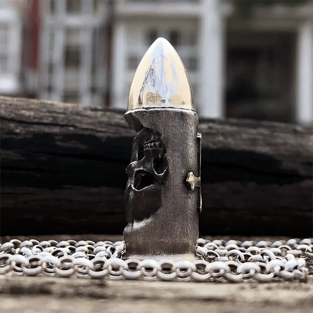 Holy Cross Bullet Skull Necklace-unitmotor™