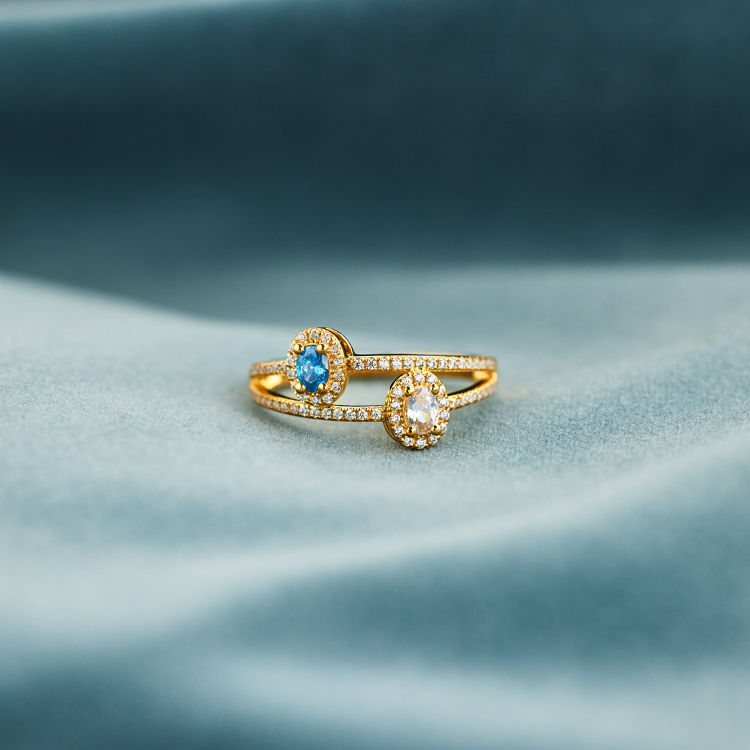 Two Birthstones Double Band Ring-unitmotor™