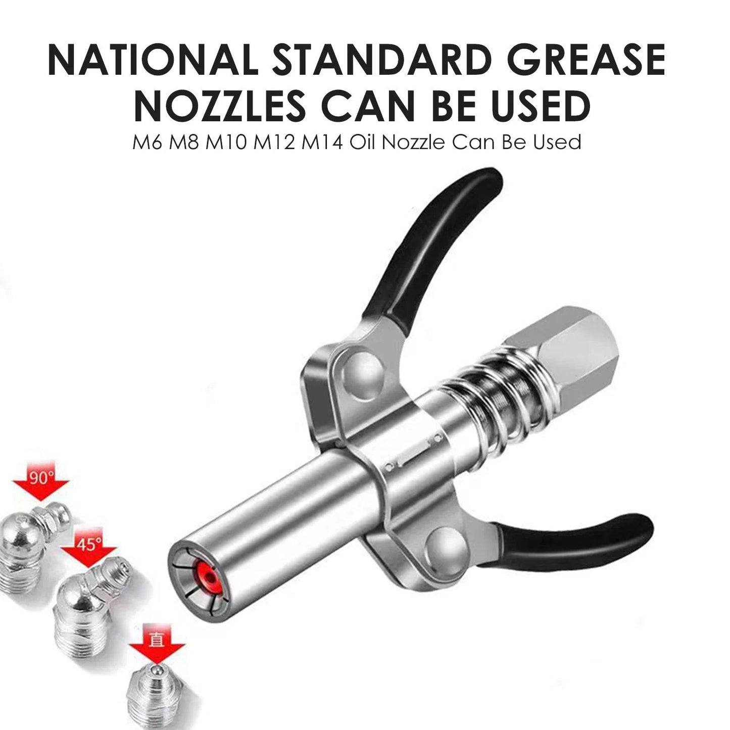 🎁2024 New Year Hot Sale🎁Strong Lock on Grease Couplers with Spring Flex Hose-unitmotor™