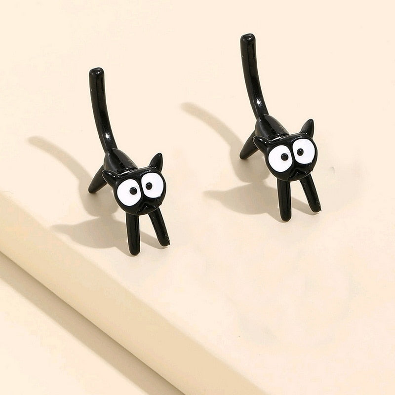 2023 New Funny Small Black Cat Earring for Women Girl Fashion Cute Animal Earrings Fashion Party Jewelry Gifts Wholesale-unitmotor™