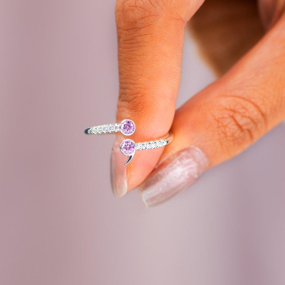 Your Story Isn't Over Pavé Semicolon Ring-unitmotor™