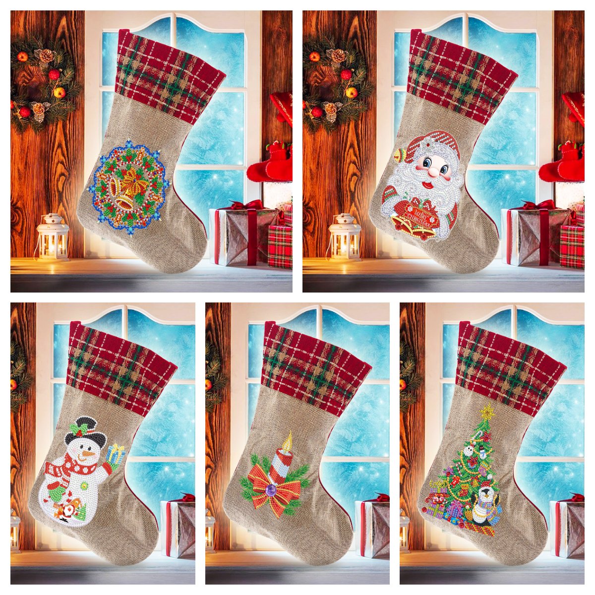 unitmotor™-(🎁🔥HOT SALE - 49% OFF) 5D Diamond Painting Xmas Rhinestone Sock Embroidery Mosaic Gift Bag