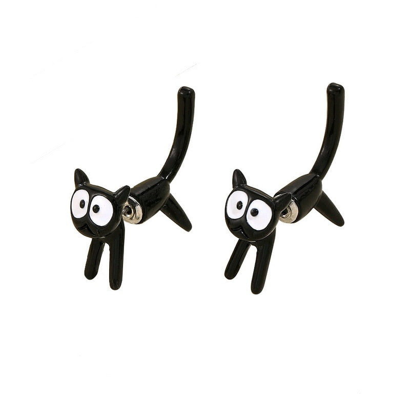 2023 New Funny Small Black Cat Earring for Women Girl Fashion Cute Animal Earrings Fashion Party Jewelry Gifts Wholesale-unitmotor™