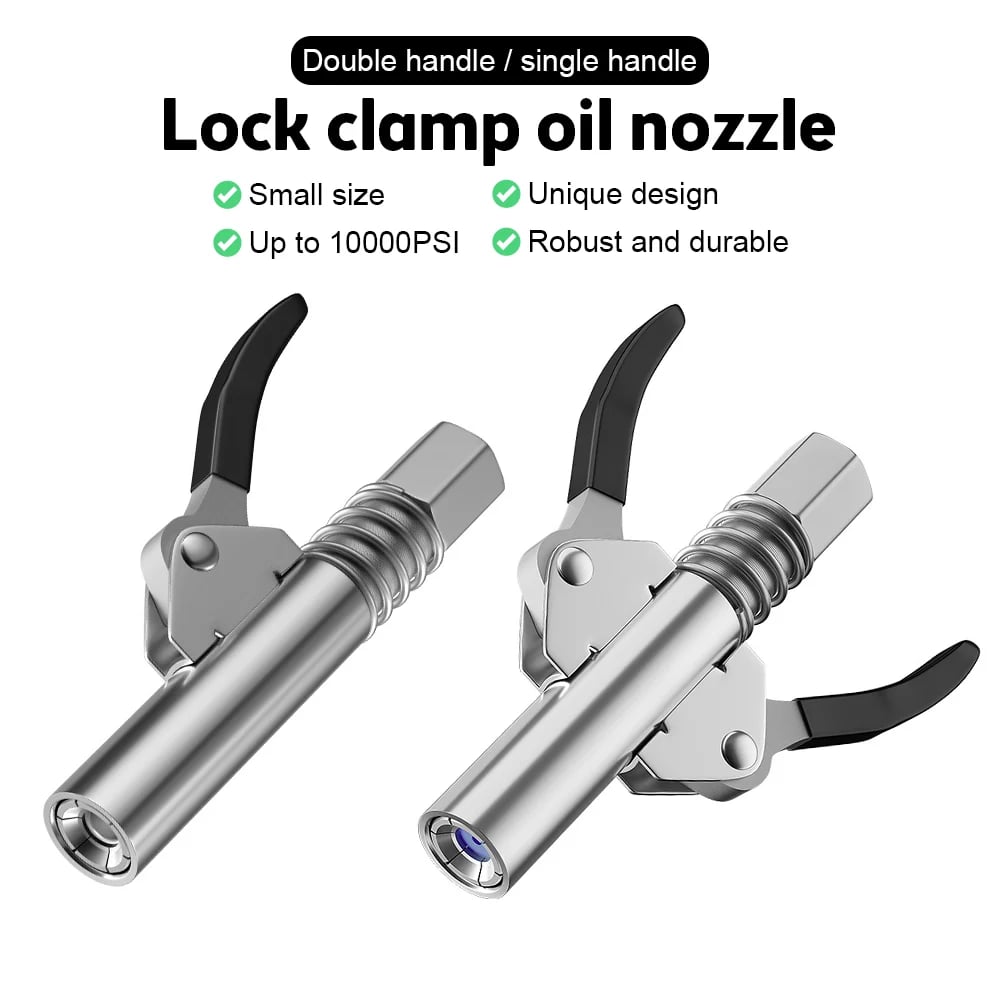 🎁2024 New Year Hot Sale🎁Strong Lock on Grease Couplers with Spring Flex Hose-unitmotor™