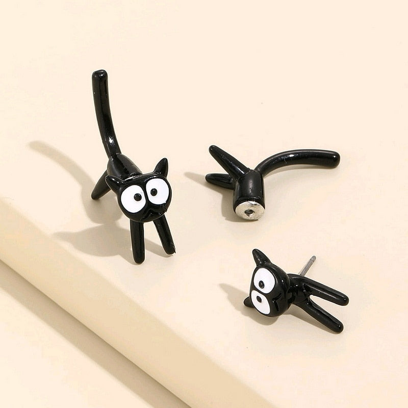 2023 New Funny Small Black Cat Earring for Women Girl Fashion Cute Animal Earrings Fashion Party Jewelry Gifts Wholesale-unitmotor™