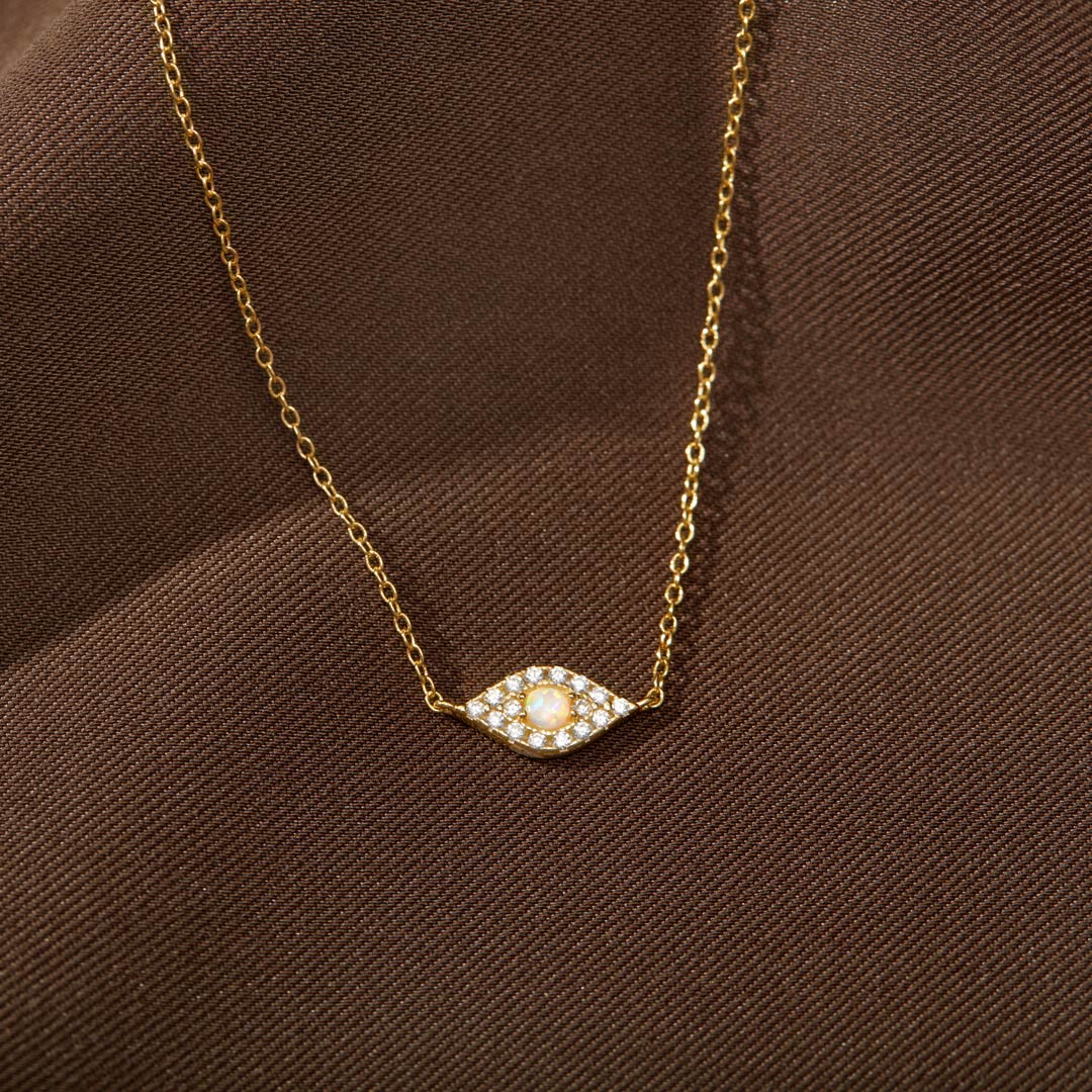 Opal Gold Evil Eye Necklace-unitmotor™