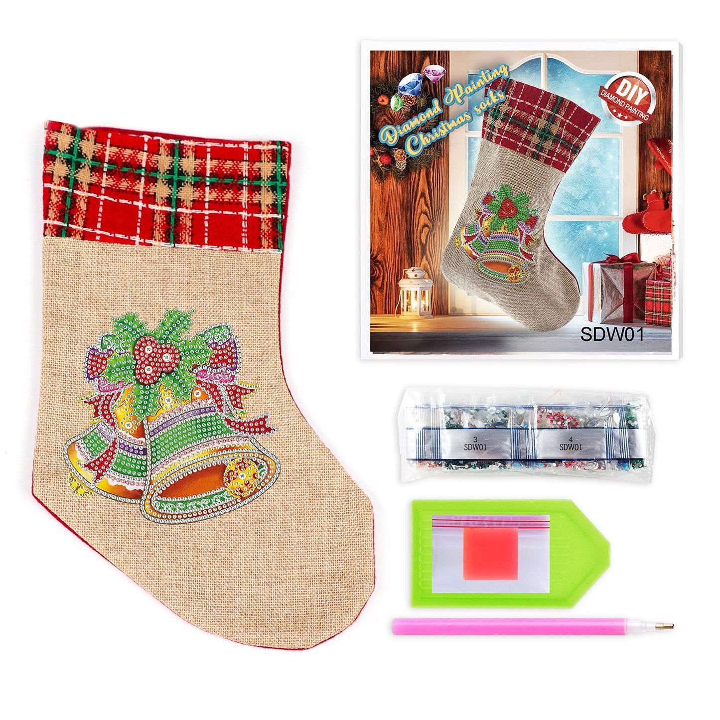unitmotor™-(🎁🔥HOT SALE - 49% OFF) 5D Diamond Painting Xmas Rhinestone Sock Embroidery Mosaic Gift Bag