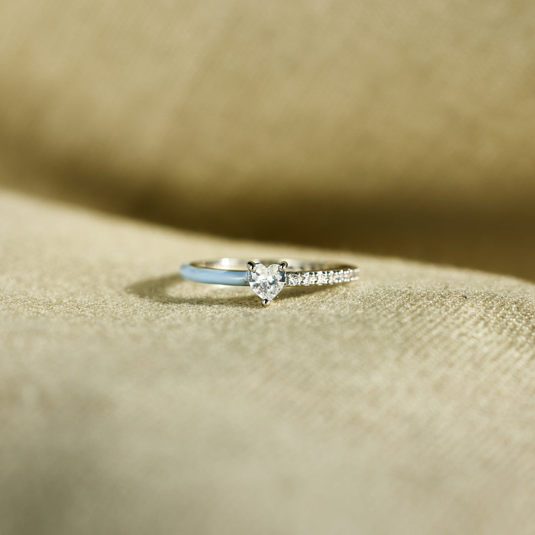 Love Me Until I'm Me Again Heart-Cut Half Enamel Ring-unitmotor™