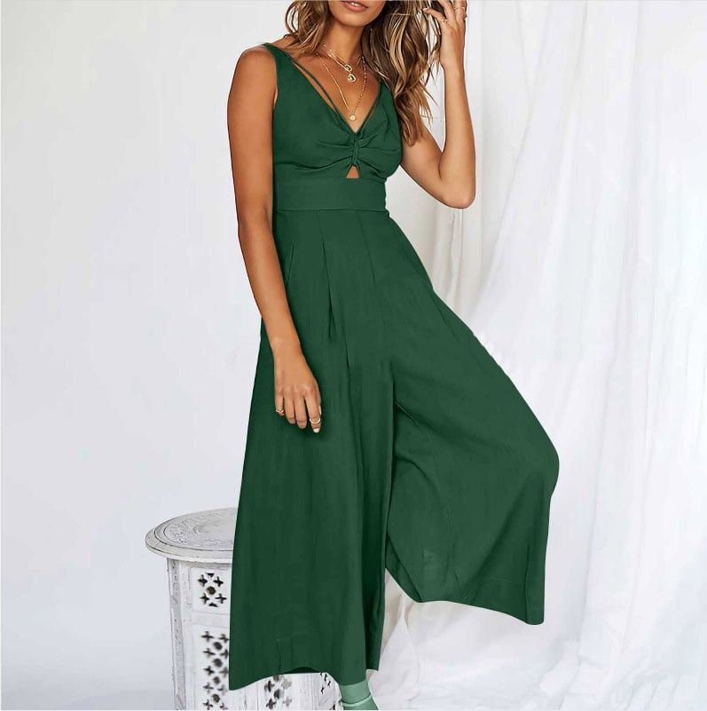 V Neck Cutout High-Waist Jumpsuits(Buy 2 free shipping)-unitmotor™