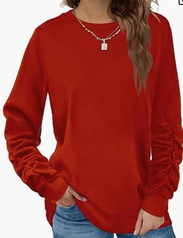 unitmotor™-BOKE Sweatshirts for Women Crewneck Long Sleeve Shirts Tunic Tops for Leggings