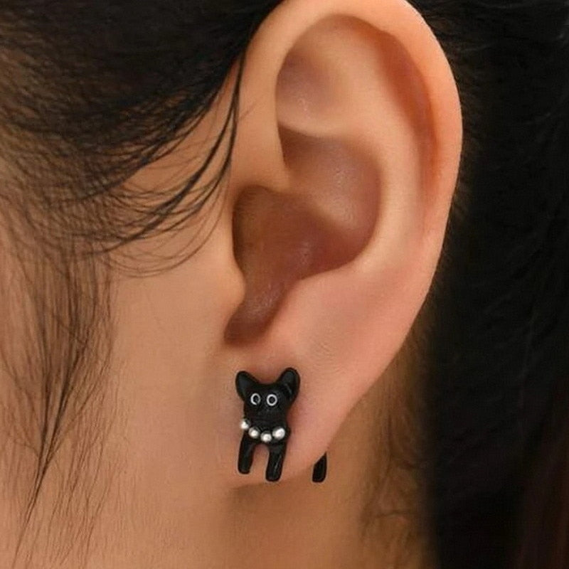 2023 New Funny Small Black Cat Earring for Women Girl Fashion Cute Animal Earrings Fashion Party Jewelry Gifts Wholesale-unitmotor™