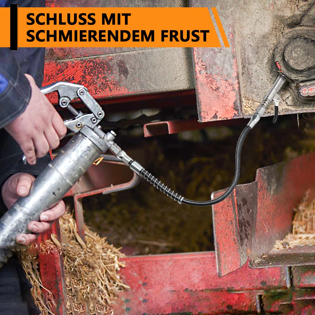 🎁2024 New Year Hot Sale🎁Strong Lock on Grease Couplers with Spring Flex Hose-unitmotor™