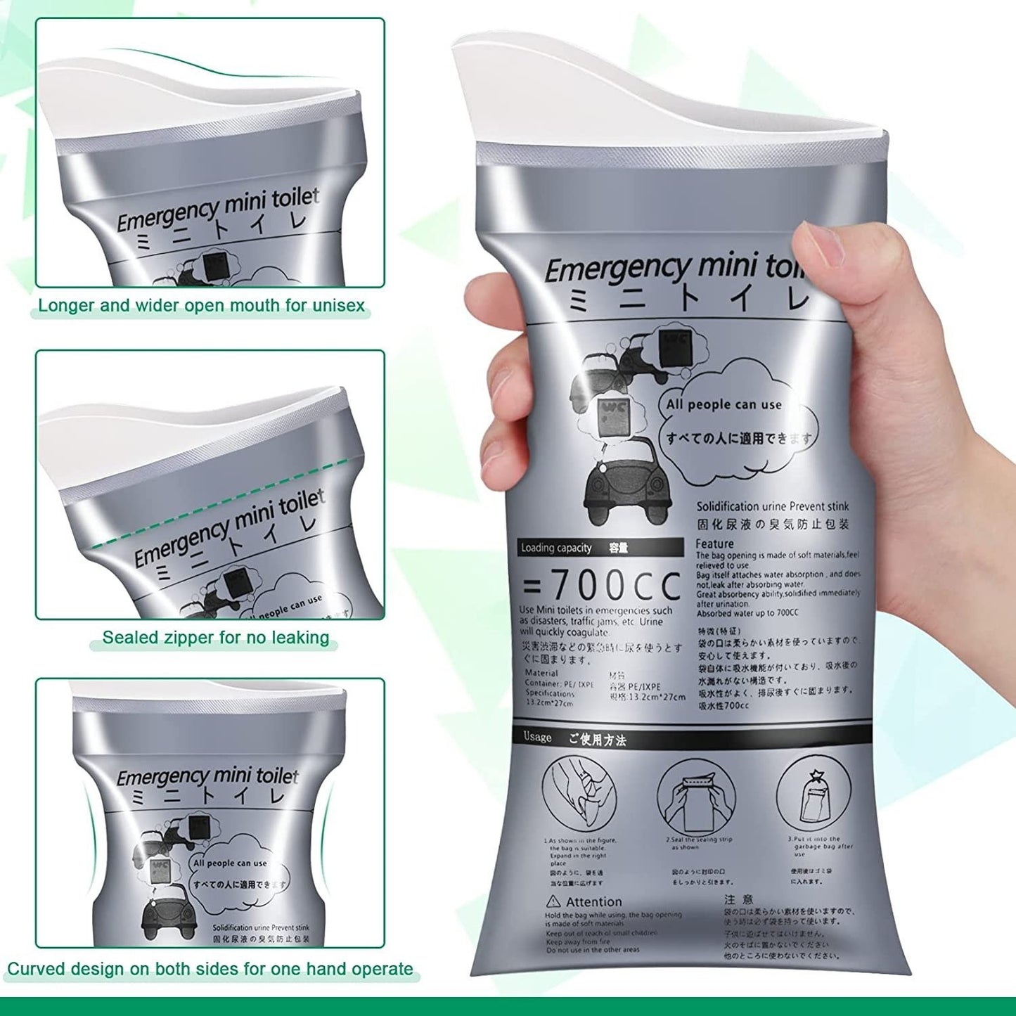 unitmotor™-700ML Portable Travel Pee Bags