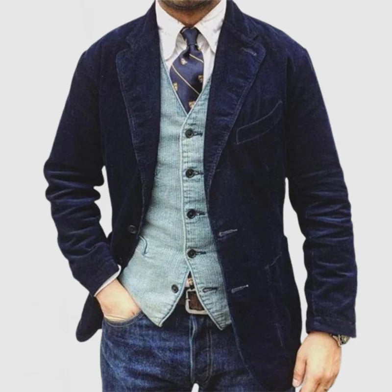 Men's Vintage Corduroy Lapel Jacket-unitmotor™
