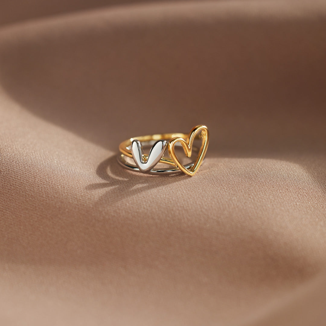 Self Love Layered Heart Ring-unitmotor™