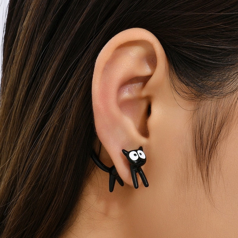 2023 New Funny Small Black Cat Earring for Women Girl Fashion Cute Animal Earrings Fashion Party Jewelry Gifts Wholesale-unitmotor™
