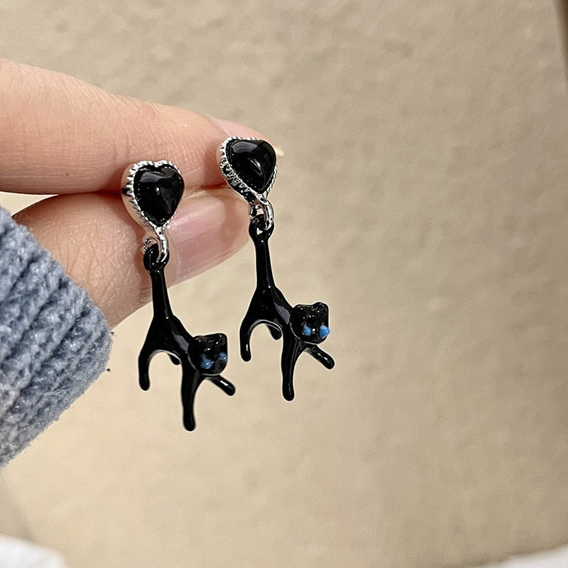 2023 New Funny Small Black Cat Earring for Women Girl Fashion Cute Animal Earrings Fashion Party Jewelry Gifts Wholesale-unitmotor™