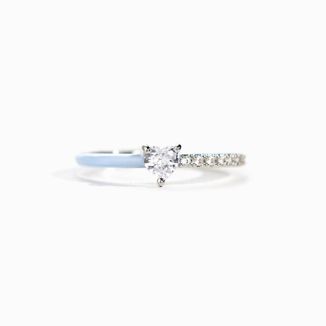 Love Me Until I'm Me Again Heart-Cut Half Enamel Ring-unitmotor™