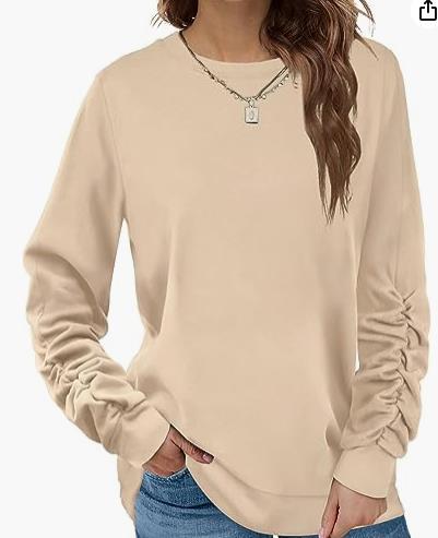 unitmotor™-BOKE Sweatshirts for Women Crewneck Long Sleeve Shirts Tunic Tops for Leggings