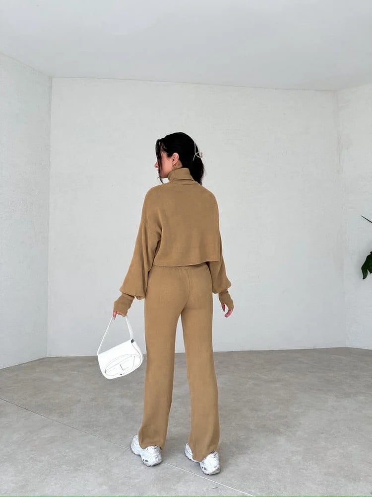 TURTLENECK GLOVE KNIT SUIT-unitmotor™