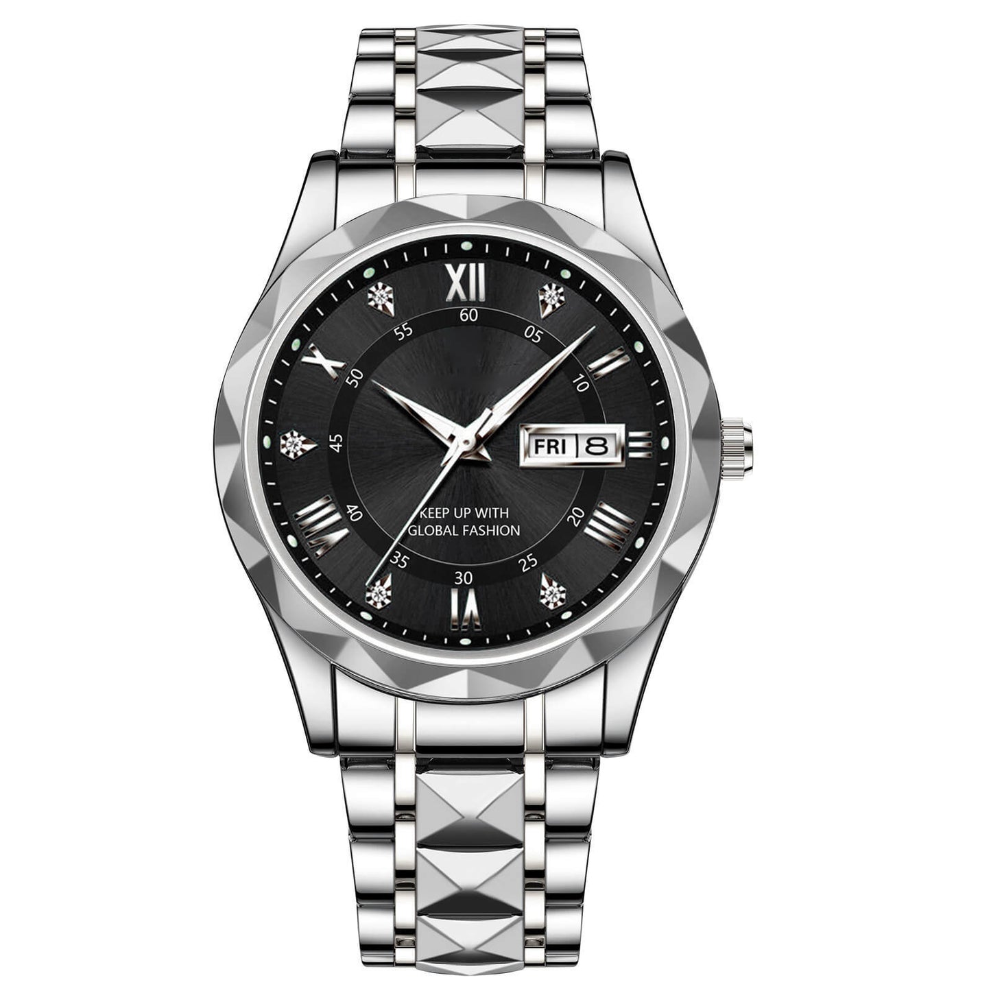 Waterproof Luminous Stainless Steel Two-tone Quartz Men's Watch-unitmotor™