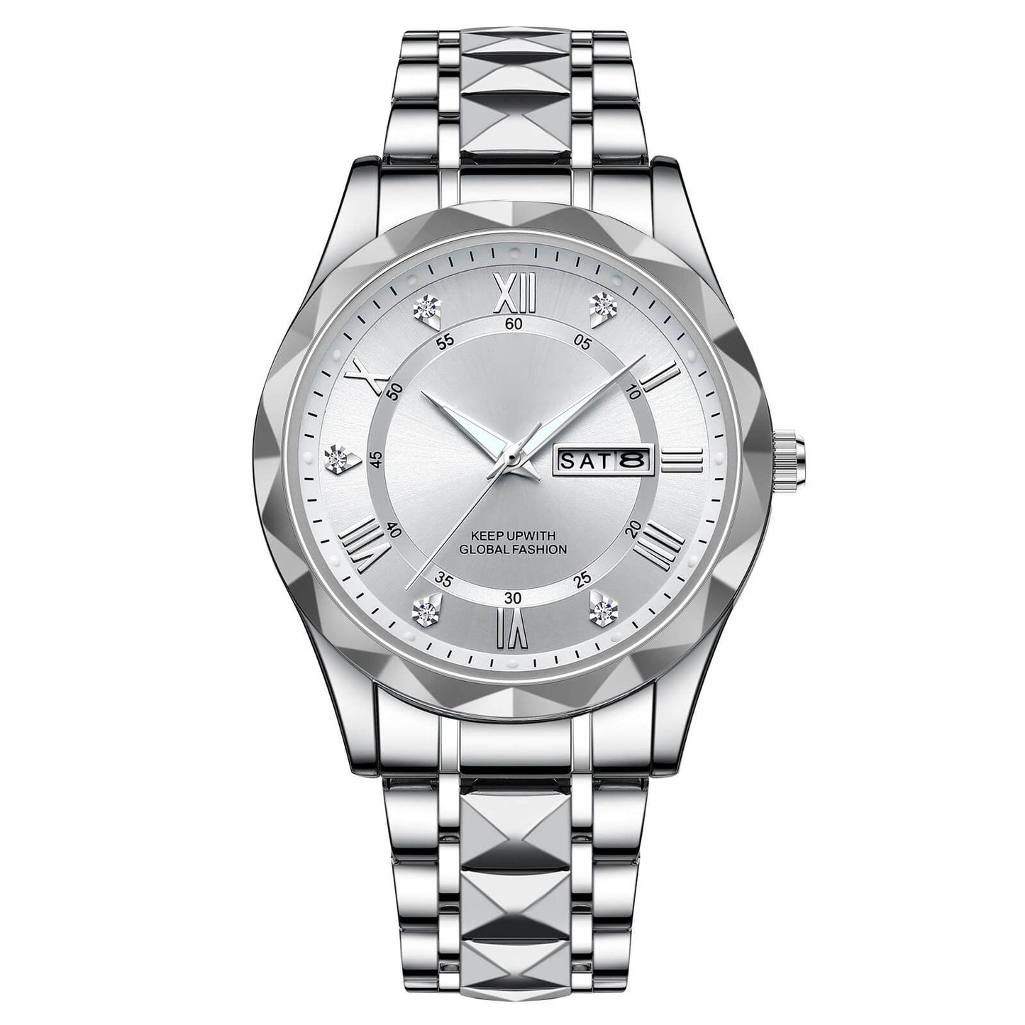 Waterproof Luminous Stainless Steel Two-tone Quartz Men's Watch-unitmotor™