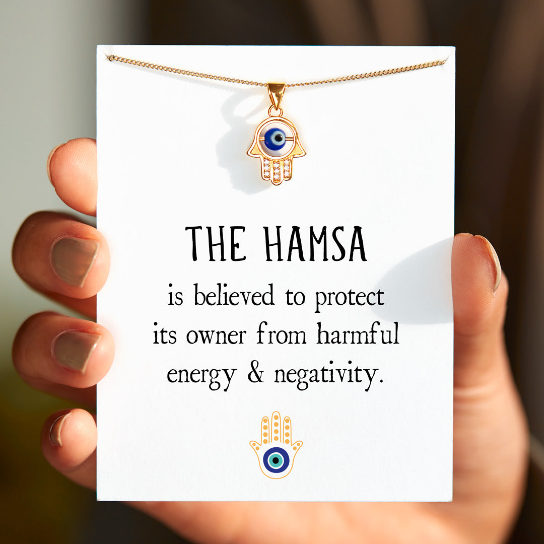 Protection Hamsa Evil Eye Necklace-unitmotor™