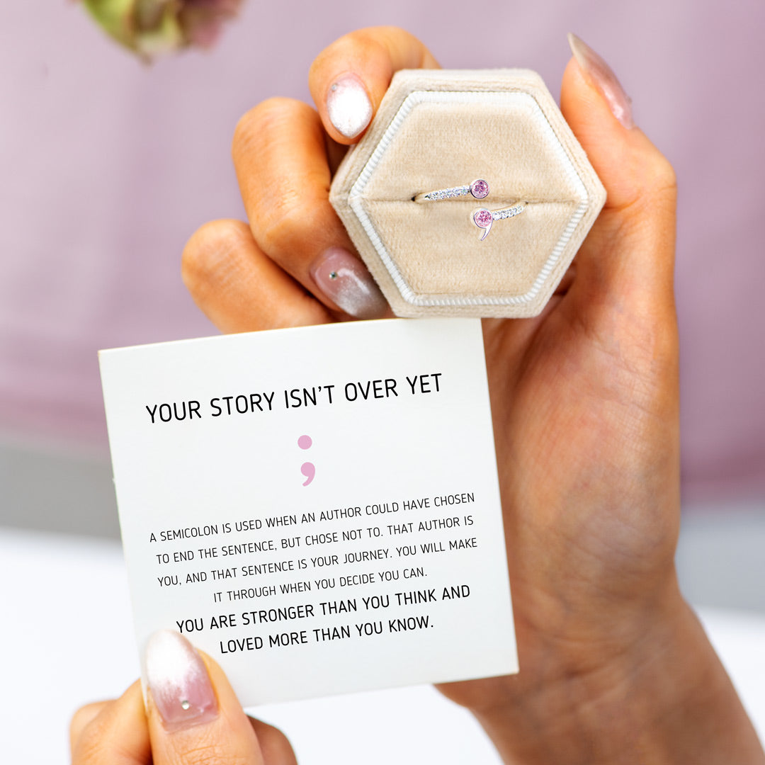 Your Story Isn't Over Pavé Semicolon Ring-unitmotor™