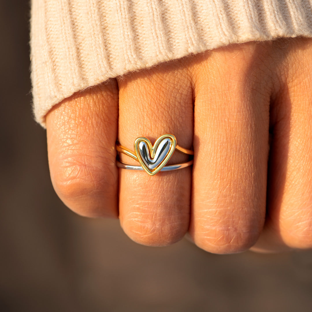 Self Love Layered Heart Ring-unitmotor™