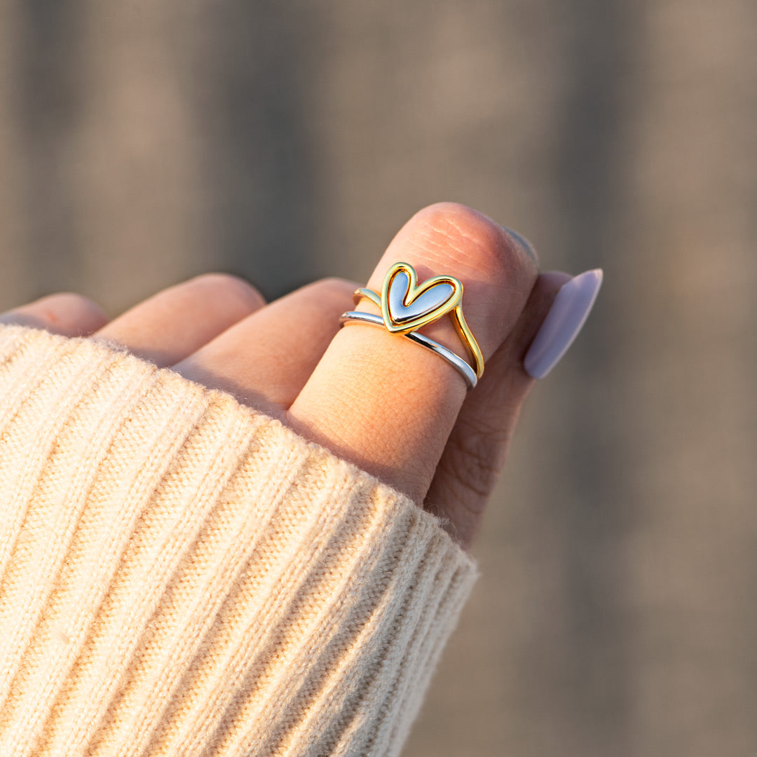 Self Love Layered Heart Ring-unitmotor™