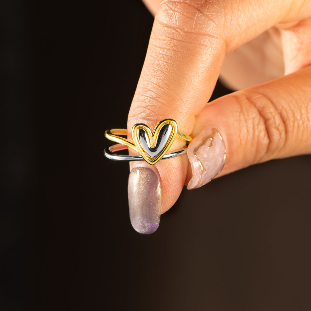 Self Love Layered Heart Ring-unitmotor™