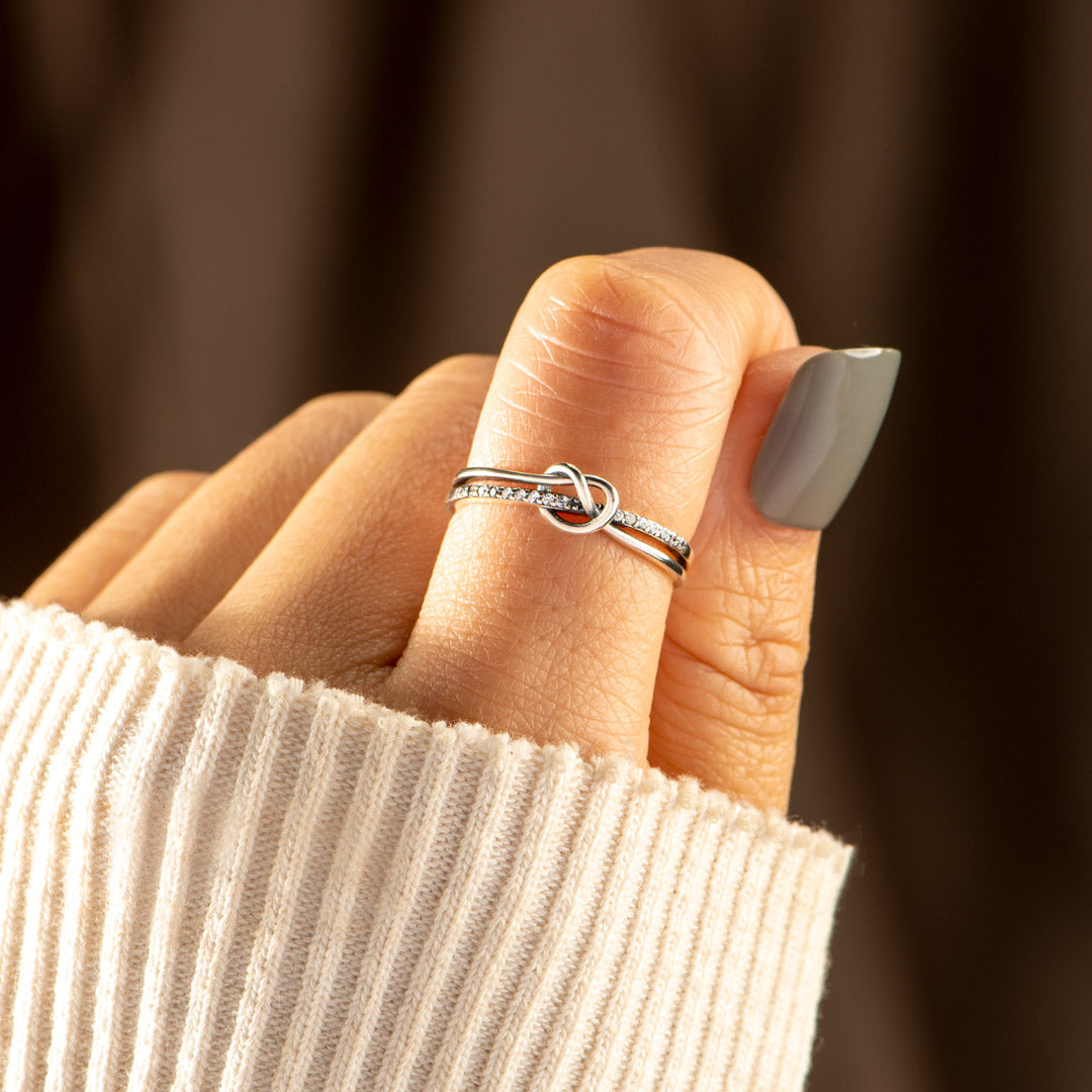 True Friendship Double Band Knot Ring-unitmotor™