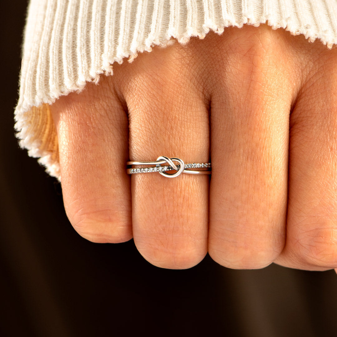 True Friendship Double Band Knot Ring-unitmotor™