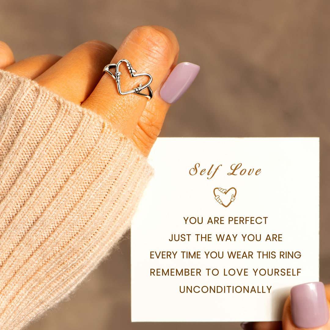 Sterling Silver Heart Wire Ring-unitmotor™