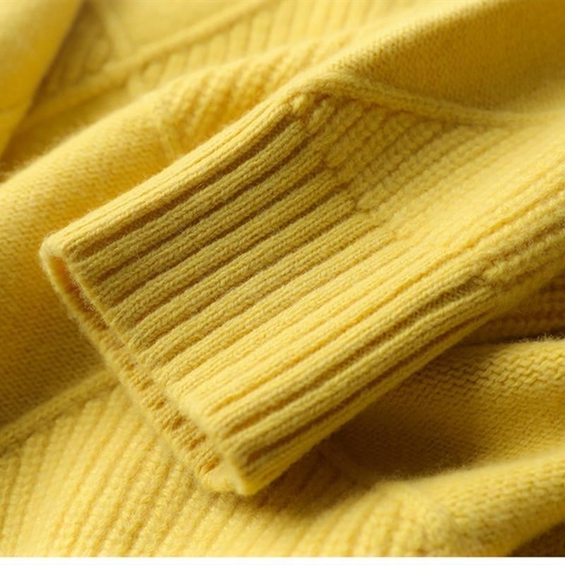 Loose Cashmere Turtleneck Sweater Cardigan-unitmotor™