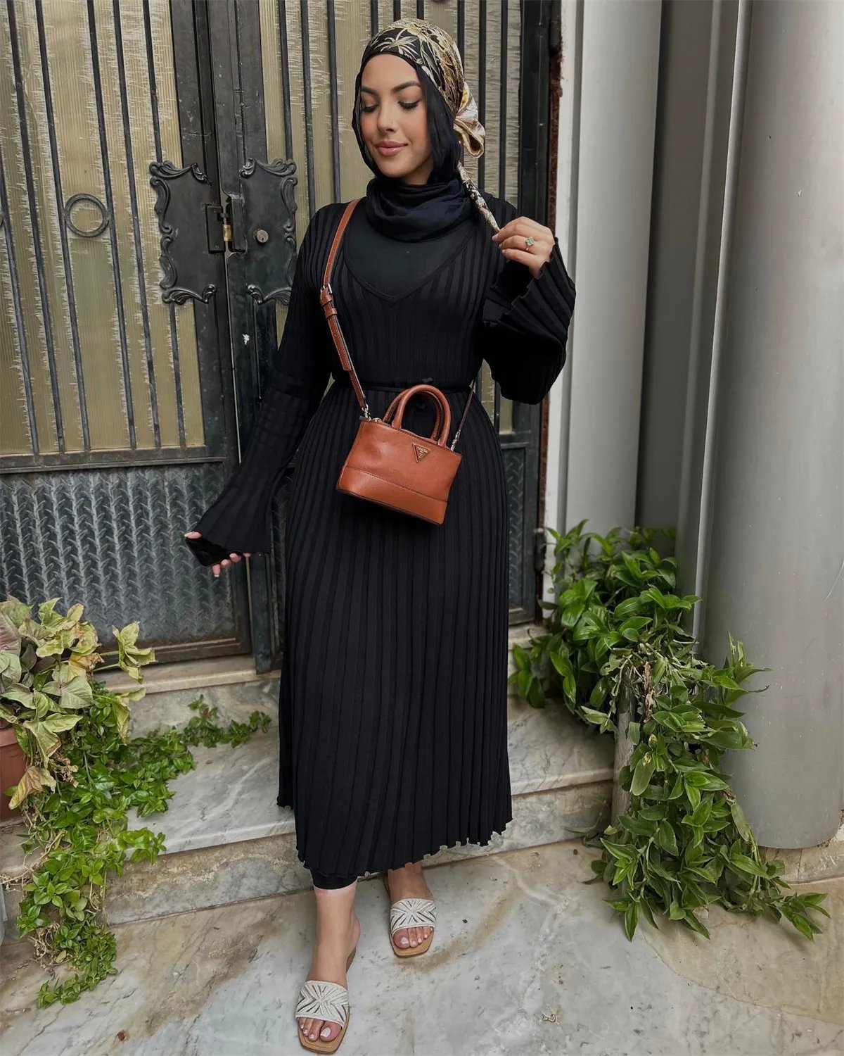 2023 Fall New Sleeved Knit Midi Dress(Buy 2 Free Shipping)-unitmotor™