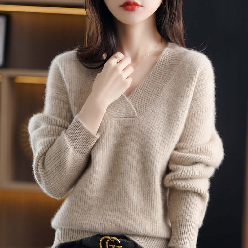 🔥WOMEN'S V-NECK CASHMERE SWEATER-unitmotor™